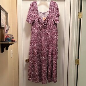 BloomChic Purple Floral Midi Dress